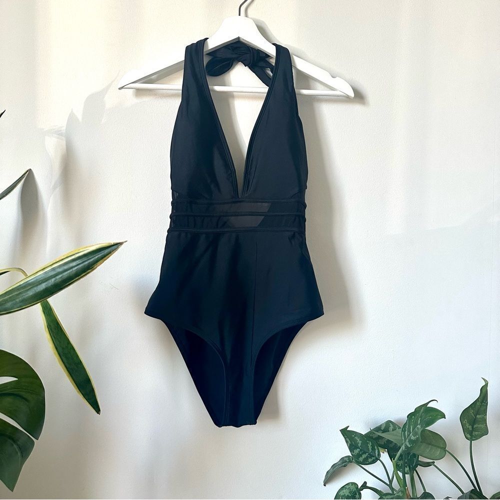 NWT Cupshe One Piece Black Swimsuit Size M - Picture 2 of 5